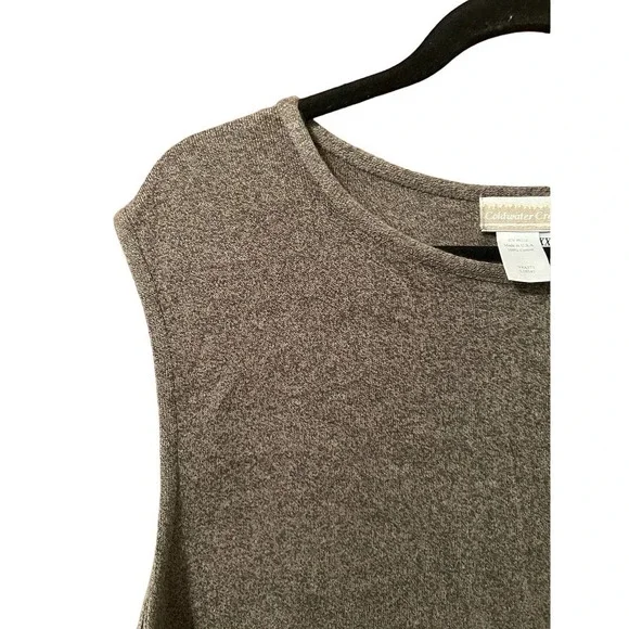 Coldwater Creek Knit Top Sleeveless Cotton Blend Brown Neutral XXL - Picture 2 of 3
